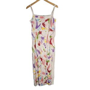 FINITY White Hand Painted Sleveless Maxi Dress